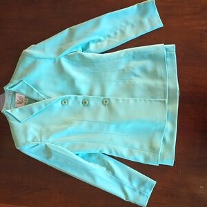 Blue/green Le Suit 4 Petite Skirt Suit